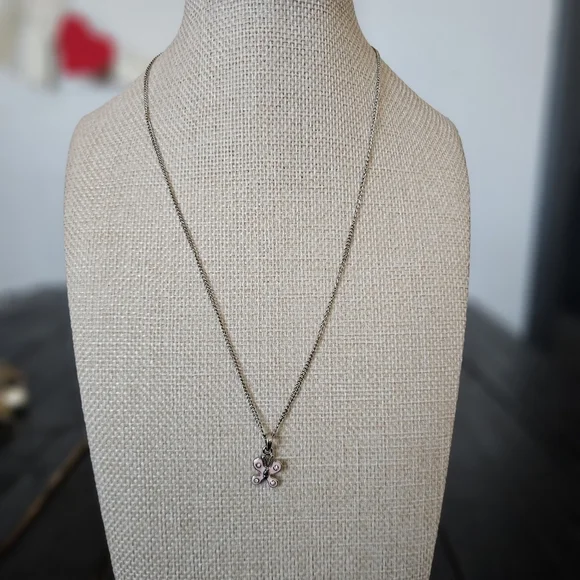 Lia Sophia Vintage Dainty Charming Pink Butterfly Pendant Necklace Charm Girls