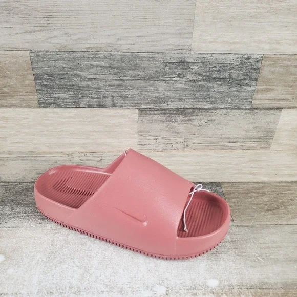 Nike‎ Calm Sandals Womens Sz 6 Canyon Pink Rubber Slip On Round Toe