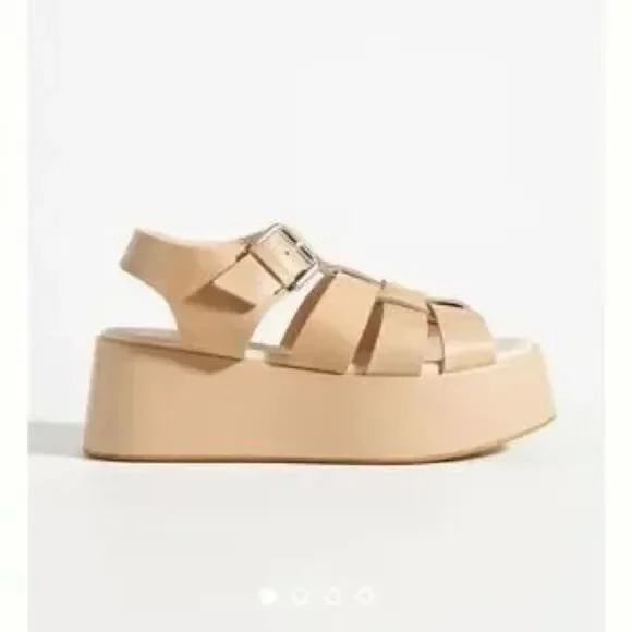 Anthropologie x Pilcro White Platform Fisherman Sandal US 8