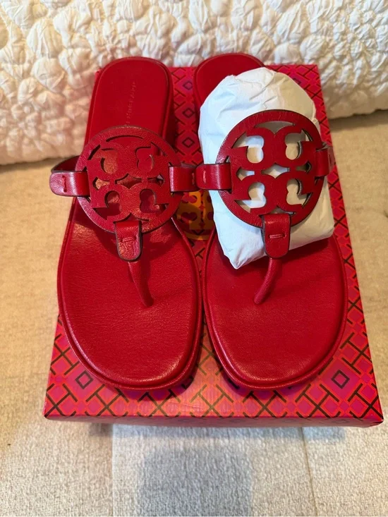 Tory Burch Red Miller Wedge Sandal Box Label