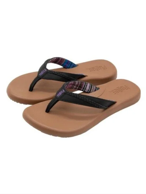 Flojos Flip Flops Size 9 Black Tan Women 9