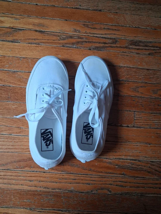 Vans Authentic Low Top Canvas Sneakers in White