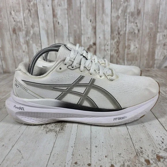 ASICS GEL-Kayano 30 Womens Running Shoes White Black Gum 1012B615 Size 10