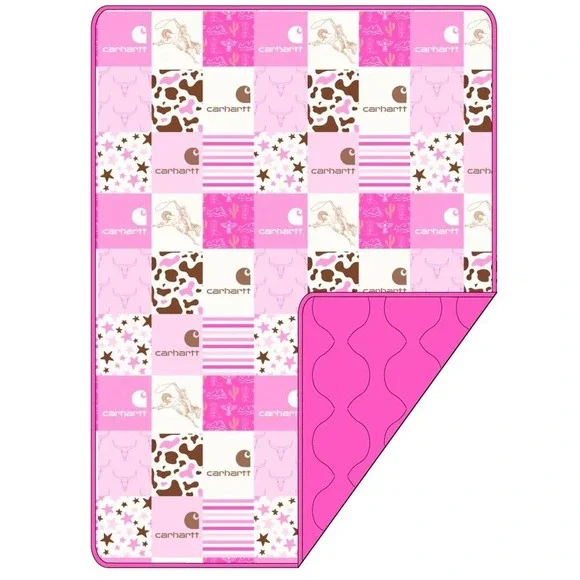 High Society Bamboo Hot Pink Carhartt‎ Quilted Bamboo Toddler Blanket 40x60
