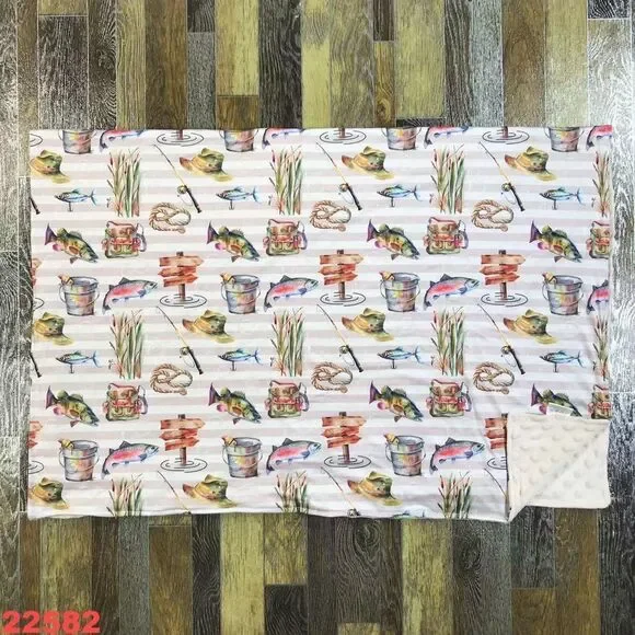 Gone‎ Fishing Minky Blanket