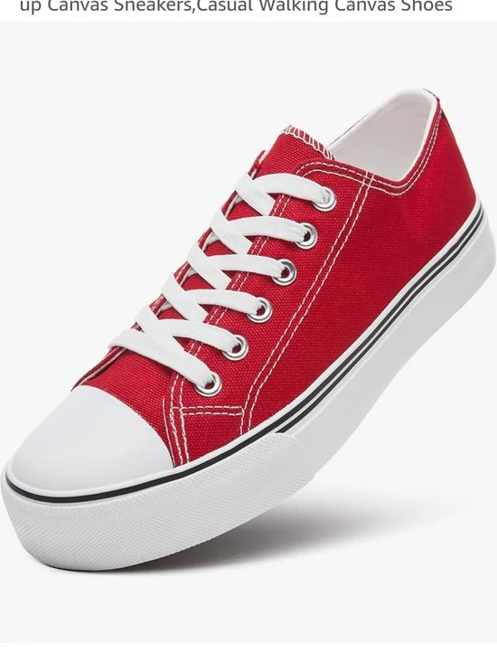 Classic Red Canvas Low-Top Sneakers