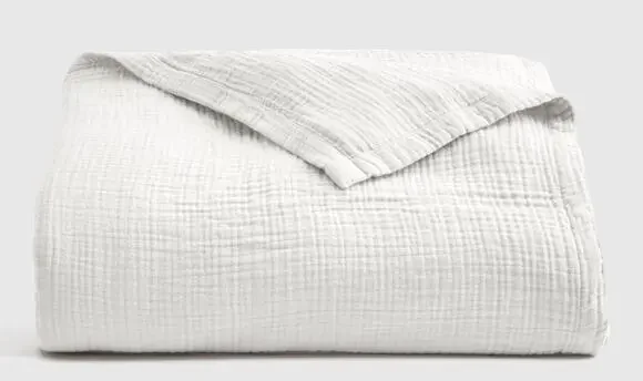 Quince Organic Airy Cotton Gauze Blanket White Full Queen NWT 100% Cotton