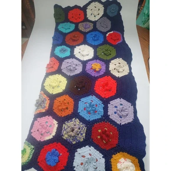 Floral Afghan Throw Blanket Muilti Color