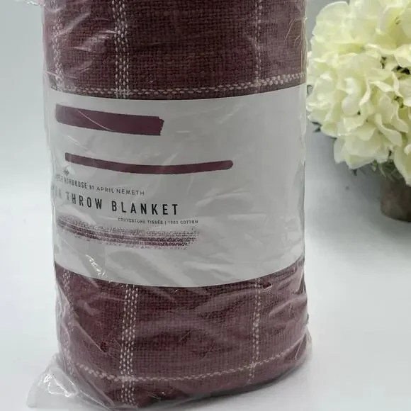 Little Korboose by April Nemeth Woven‎ Cotton Throw Blanket RUST 50