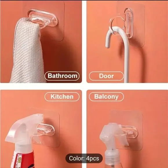 2 piece hooks no holes in walls