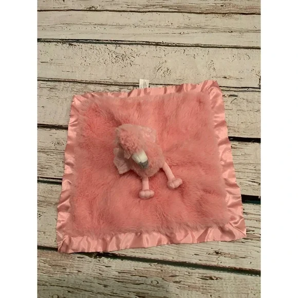 Cloud Island Pink Flamingo Security‎ Blanket Faux Fur Satin Lovey SWBP21013