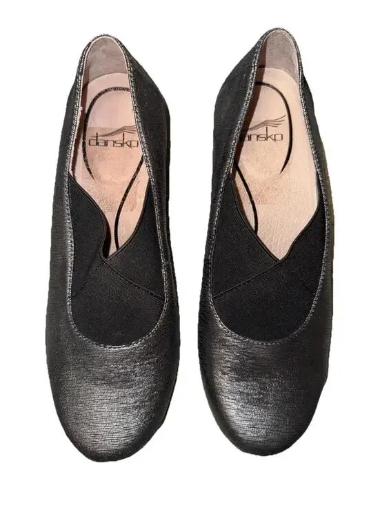 Dansko Ann Black Stretch Slip-On Loafer Flats Shoes Euro 37 SZ 6.5-7 Comfort