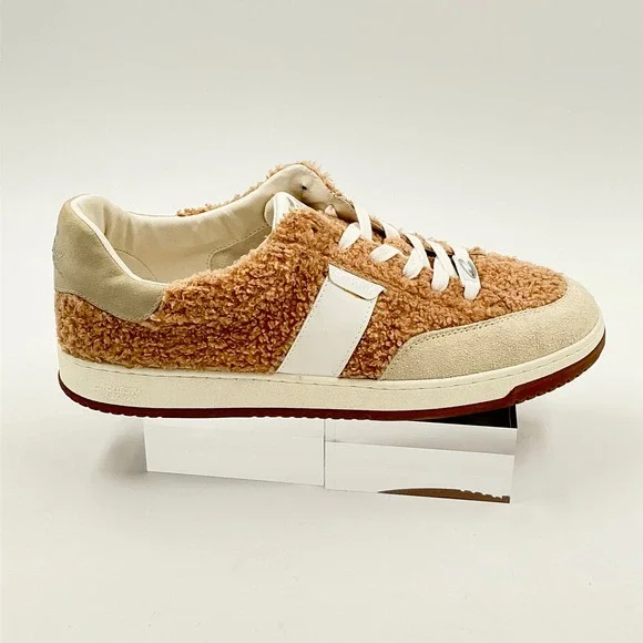 Circus NY Sam Edelman Size 12 Cozy Faux Fur Sneakers Tan White NEW Vance $90