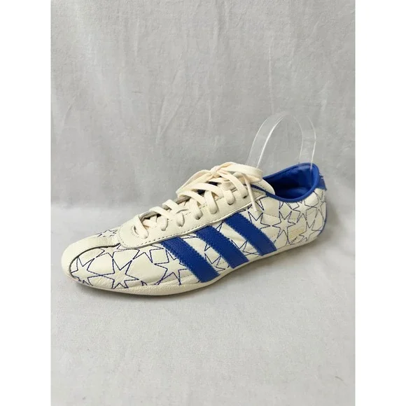 Adidas Tokyo Star Stitched Cream Blue Leather Sneakers IH6640 Womens 9.5