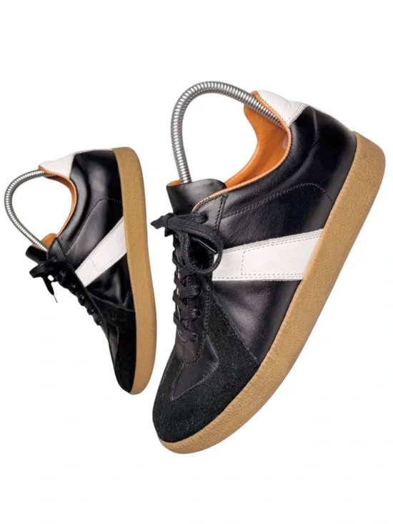 Beckett Simonon Morgen GAT Leather‎ Sneakers Black White Gum Sole 7.5