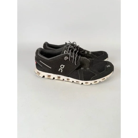 On Cloud‎ Women Black White Running Shoes Sneakers W8 Low Top Mesh CloudTec