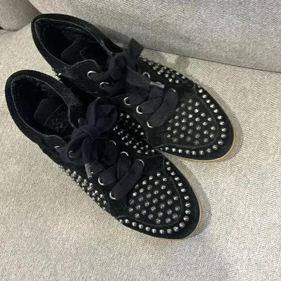 Ash studded stud high top black shoes