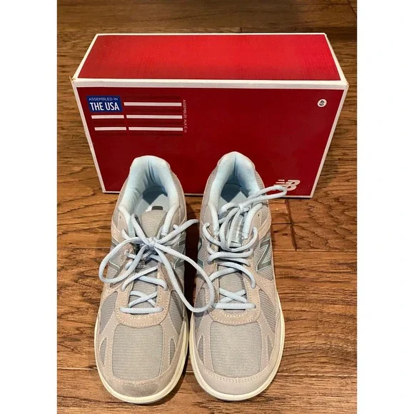New Balance 877 Walking Shoes Grey Blue Suede Mesh WW877SB Mens 10.5 Womens‎ 12