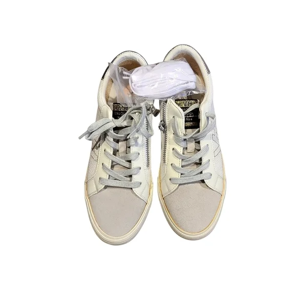 Vintage Havana White/Grey Peppled Vita Leather Sneakers Womens