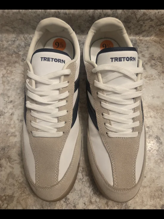 Tretorn Women's Classic Suede Leather Sneakers - White & Beige