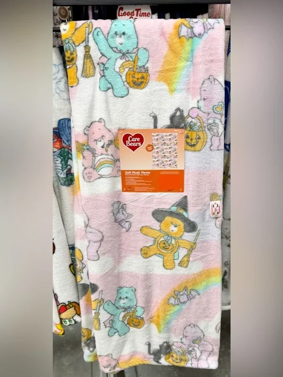 care bears Halloween blanket throw