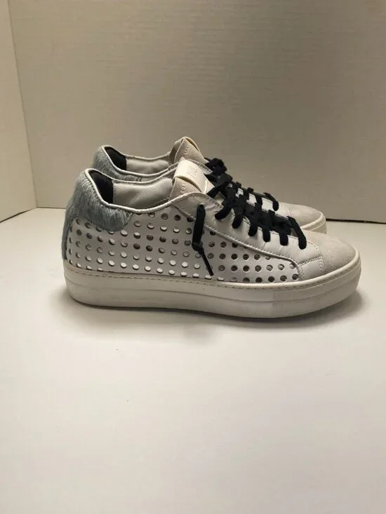 P448 John Fleece Trim Women's Leather Sneaker  Sz 10.5 41