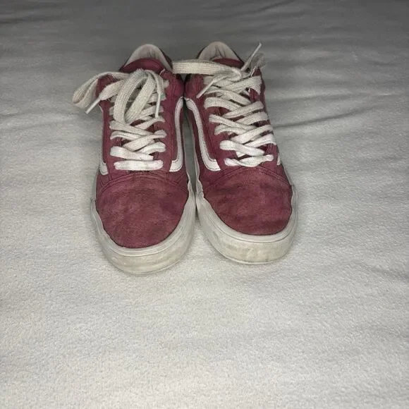 Vans‎ Old Skool Sneakers Womens 7 Burgundy Good Suede Water Repellent Low Top