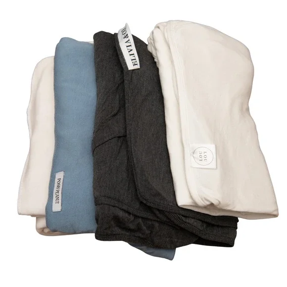 Posh Peanut Lou Lou Elivia & Co Toby Baby Swaddle Blanket Bundle 4pc Lot Bamboo