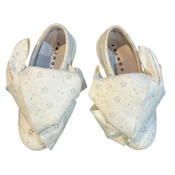Joshua Sanders White Eyelet Bow Slip-On Sneakers‎ – Size 36 (US 6)