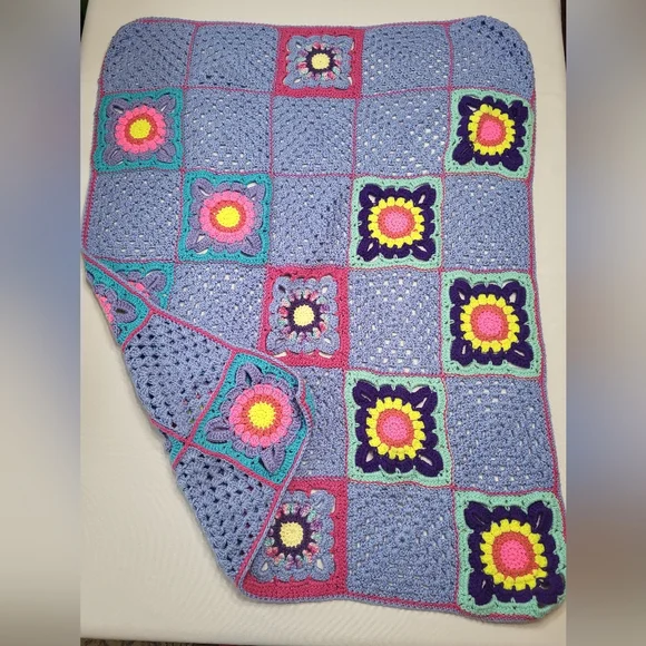 Handmade Colorful Block Crochet Rectangular 45