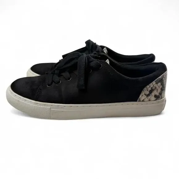 Blokecore J. Crew Road Trip Sneakers – Black Faux Suede‎ Snake Accent – Size 7