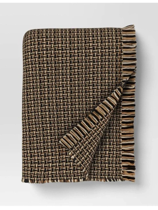 Threshold Woven Throw Blanket- Cream/Neutral/Black