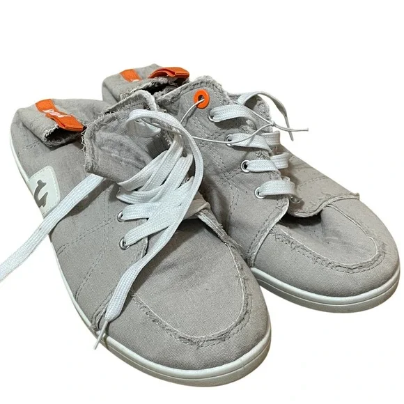 True Religion Sahana Gray Canvas Lace Up Sneakers Shoes Women's US 10‎ NWOT