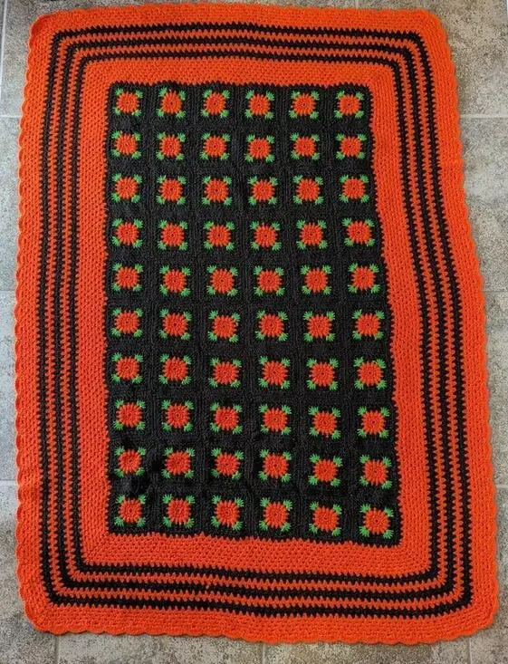 Vintage Afghan Blanket Throw 61