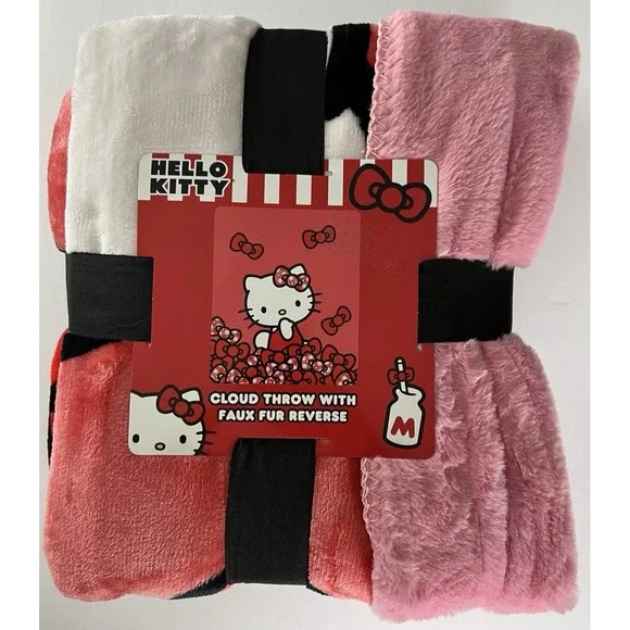 Hello Kitty Throw Country Bows Cloud Faux‎ Fur 50