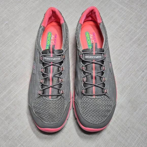 Skechers NWoT Air-Cooled Memory Foam Sneakers Gray/Pink SN 22604 Women's Size 9