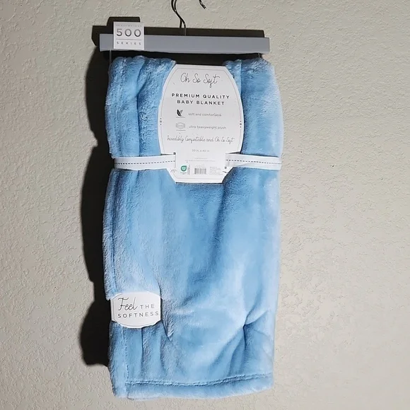 Oh So Soft Baby Blanket Heavy Weight blue Breeze Baby blanket 30 inch ×40 in NEW
