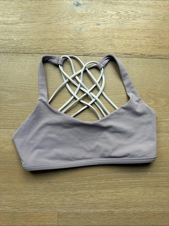 lululemon athletica Mauve  Sports Bra with Cream Strappy Back