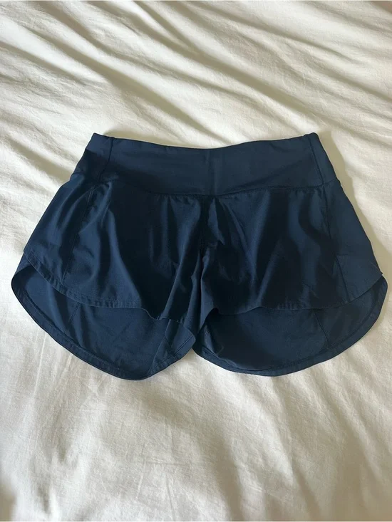 lululemon athletica Navy Blue Layered Athletic Shorts - Speed up 4”
