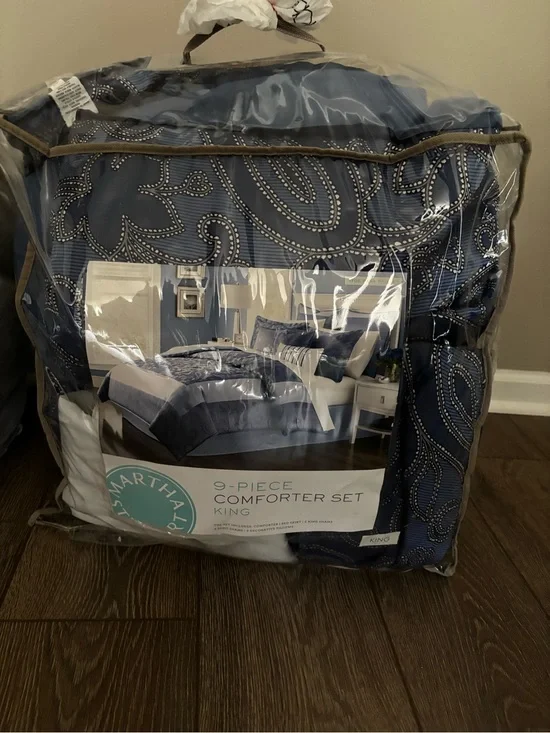 Martha Stewart Navy Paisley 9-Piece Comforter Set