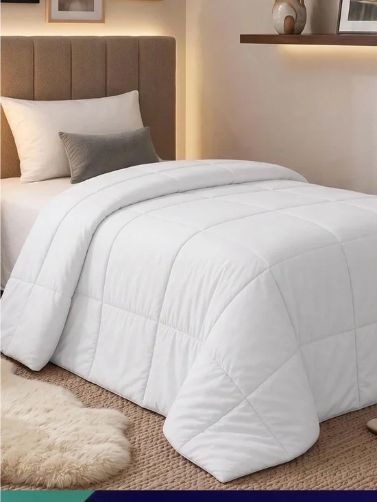 Comforter - Luxury White Quilted Comforter - Plush Down Alternative