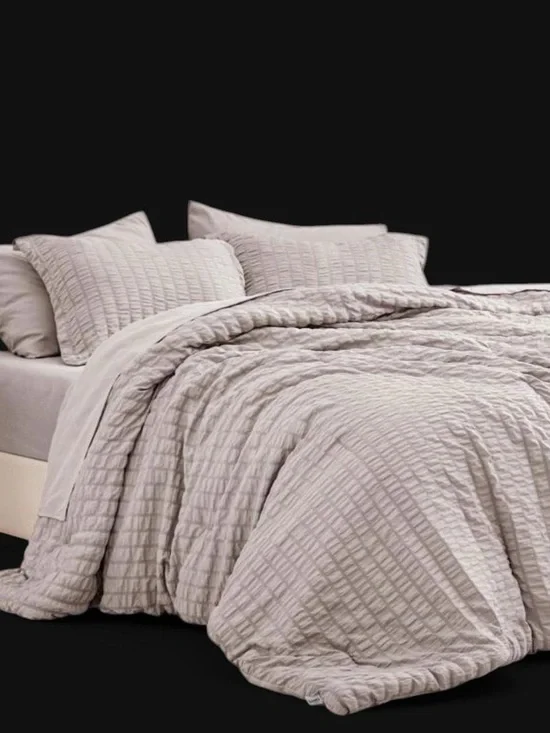 Luxury Quilted Comforter Set - Soft Taupe