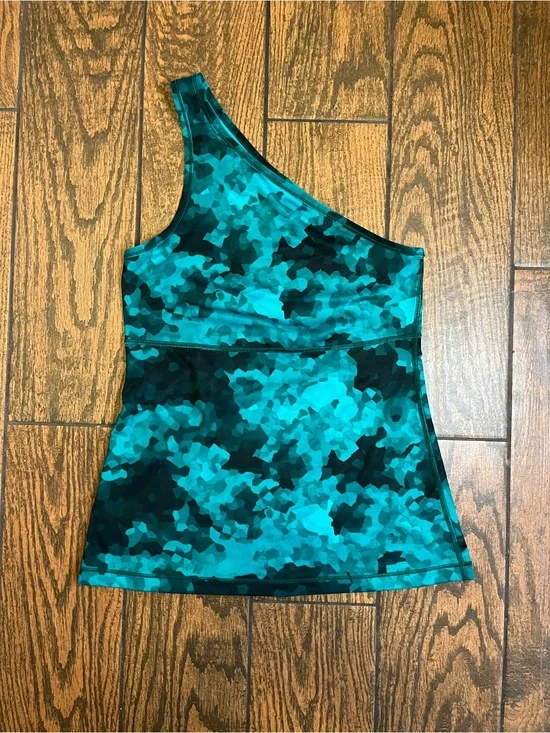 lululemon athletica One-Shoulder Teal Camo Tank