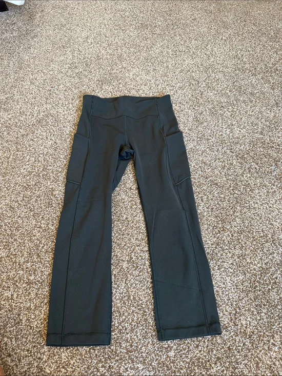 lululemon athletica olive green Performance Leggings with Side Pockets