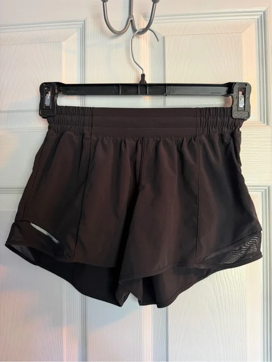 lululemon athletica Black Athletic Shorts with Mesh Trim