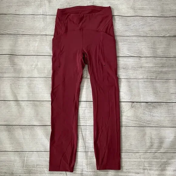 Lululemon Power Thru High Rise Tight Leggings 25” Women Size 4 Mulled Wine