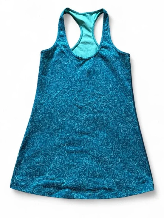lululemon athletica Teal Paisley Racerback Tank