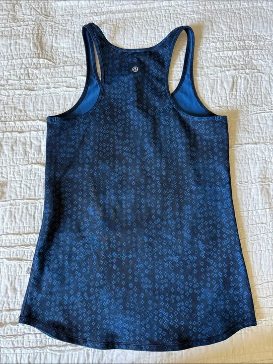 lululemon athletica Navy Blue Micro-Pattern Racerback Tank