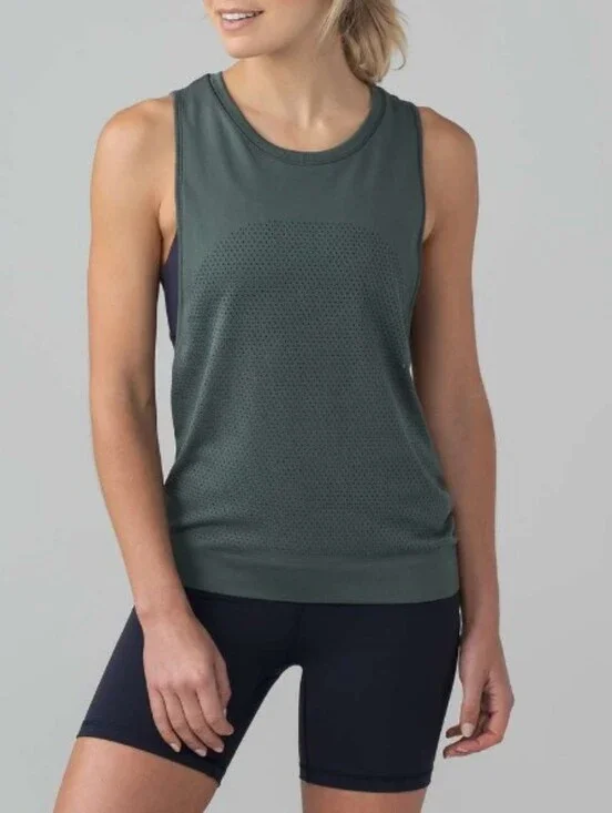 Lululemon Breeze By Muscle Tank Dark Forest EUC