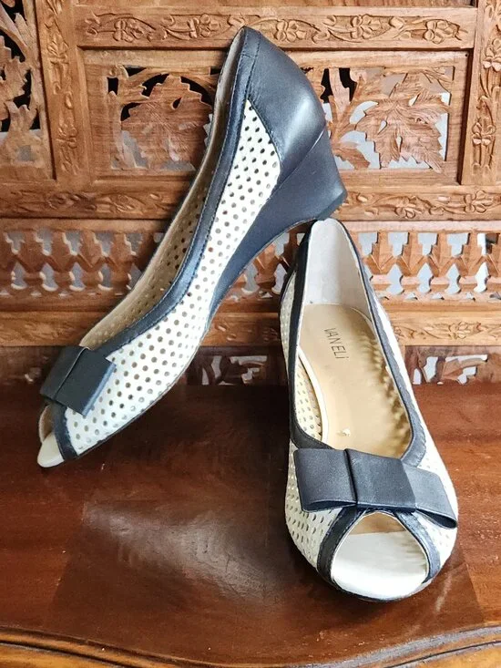 Vaneli Peep-Toe Wedge Pumps